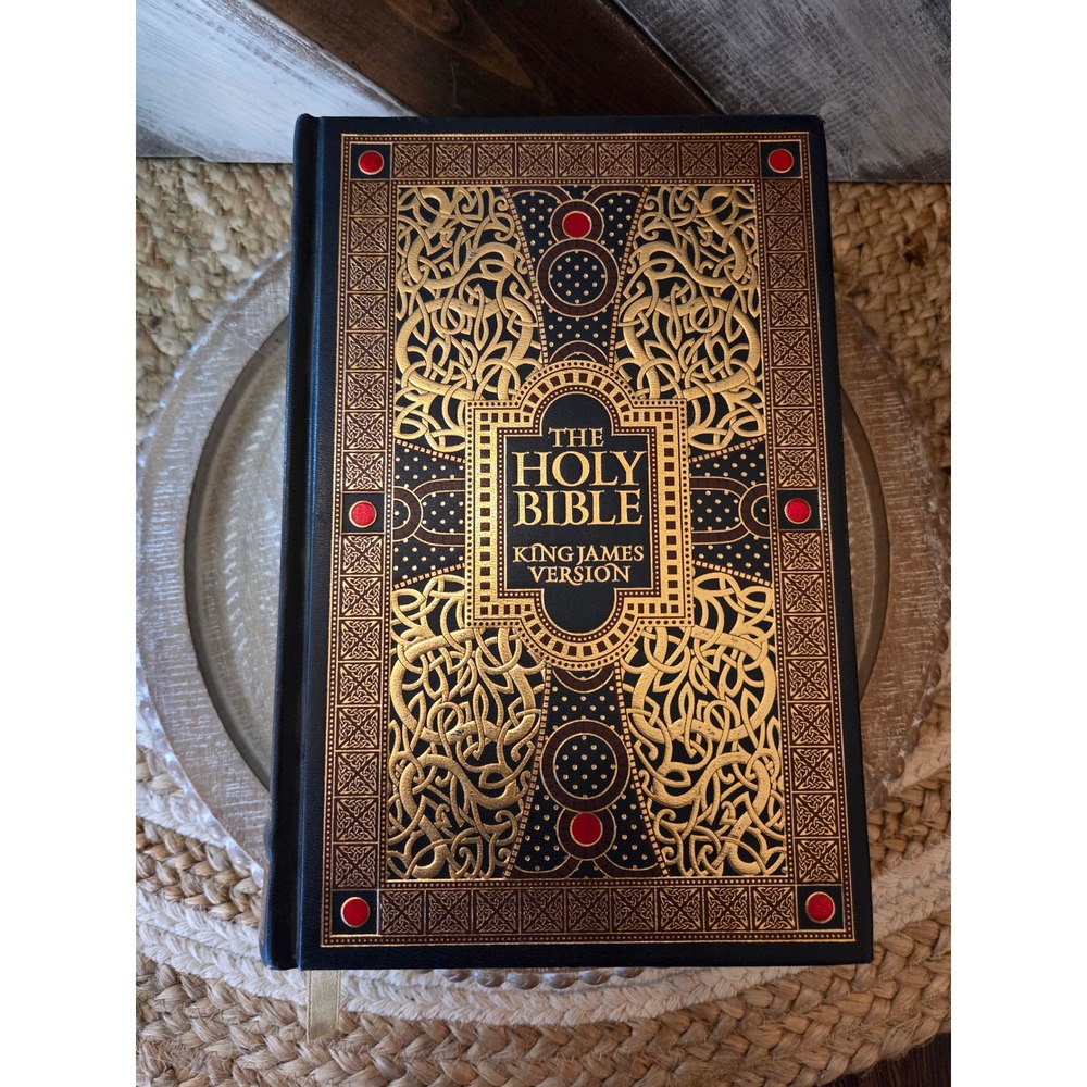 Holy Bible King James Version KJV Bonded Leather Gold Foil Celtic Knotwork Trim - Picture 13 of 13